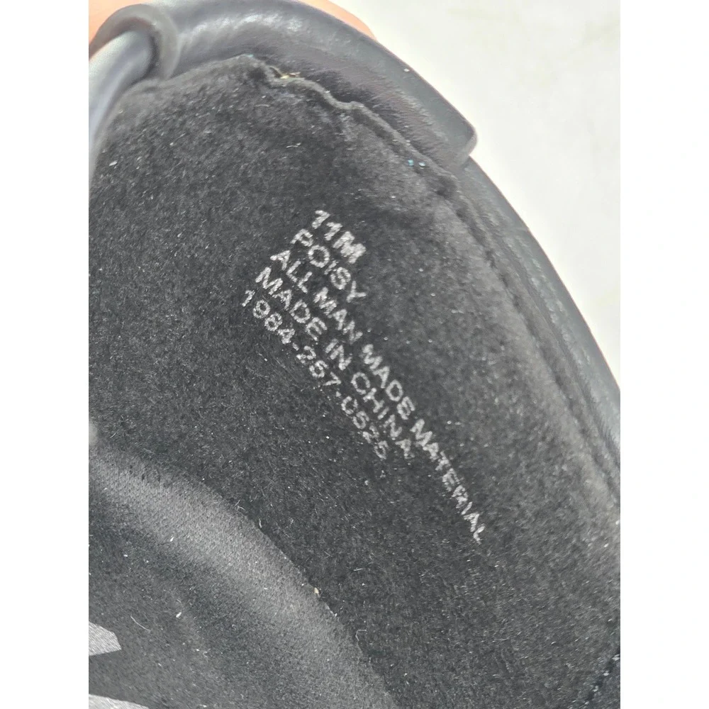 Aerosoles Poisy Fx Tumble Loafers Women 11 Black Slip On Leather Shoes - New